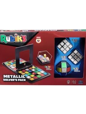 Rubik’s Cube Metallic Solver’s Pack - Rubiks Race and Three Rubiks Cubes - NEW